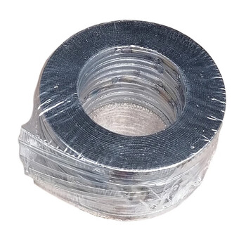 Bishaer 304 stainless steel metal graphite spiral wound gasket basic type high temperature valve flange fastening sealing gasket 2.5 inch dn65 10 pieces