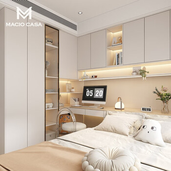 Magomag solid wood simple european style tatami study room wardrobe desk overall bedroom furniture custom made advance payment