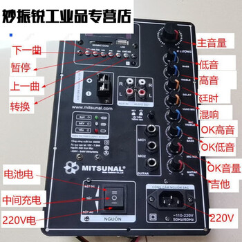 8-inch-18-inch square dance audio motherboard 12v battery bluetooth trolley speaker amplifier board 506 dual channel