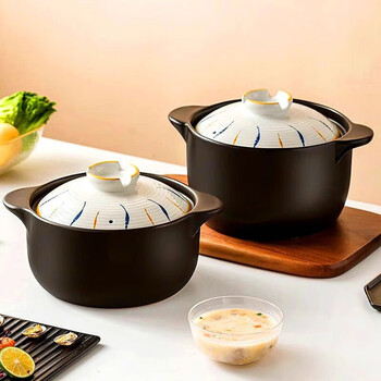 Yichen 3l household japanese casserole for soup, medicine, porridge, rice, stew pot, health ceramic soup pot for open fire use