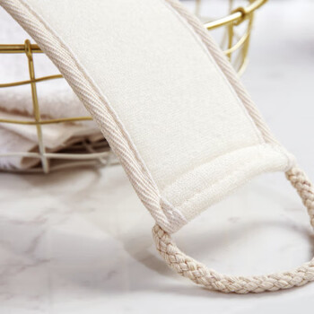 Qianjujia natural loofah pulp long bath towel to pull back without asking anyone to relieve itchiness luffa bath rub back strip off-white one piece of loofah pull back