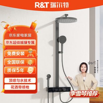 Realte s40 children's shower integrated back spray liquid silicone descaling hidden water outlet shower shower set four-function large storage s40-gun ash