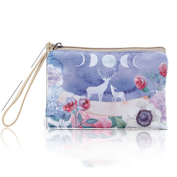 Changyin large screen mobile phone bag wallet ladies cute cartoon zipper fabric japanese and korean simple large capacity clutch coin purse purple l size patch bag elk