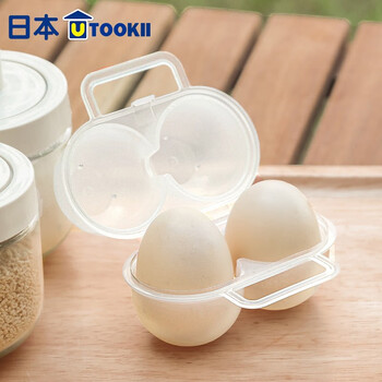 Imakara portable egg storage box, shock-proof and fall-proof egg protection artifact, divided side door egg tray, crisper box for refrigerator, portable egg box with two compartments - 1 pack