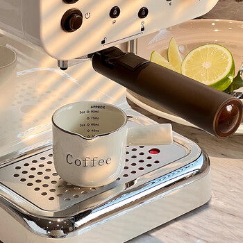 Timeless light luxury coffee cup, high-end and exquisite graduated measuring cup, espresso extraction cup, milk cup, ceramic ounce liquid cup, graduated coffee measuring cup