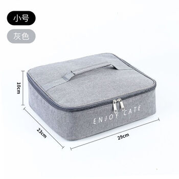 Yuhua lunch bag lunch box handbag rectangular insulated bag aluminum foil thickened lunch bag student lunch box with rice large capacity gray small size