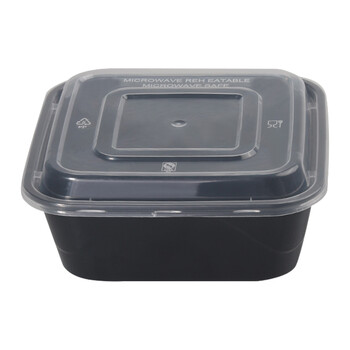 Flyer disposable lunch box american plastic fast food takeaway box 750 square black american style 300 sets