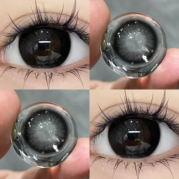 Ovolook half-year color contact lenses blue brown black gray full color contact lenses size and diameter gugu black 14.4mm (gift box + care solution + lens case) 0 please note before placing an order if the left and right degrees are different.