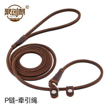 Juchuangqi dog leather p chain traction rope for puppies, small dog chain traction rope, p chain training rope, racing chain dog leash, suitable for small dogs under 20 pounds, about 1.5 meters long * about 0.5 cm thick
