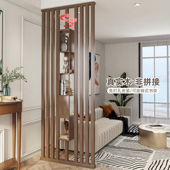 Chengxuan solid wood home 360-degree rotating entrance cabinet partition entry living room storage art bookshelf no nails and no drilling wall solid wood shelf screen can be customized in size and color as needed