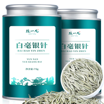 Chen yifan's silver needle white tea authentic high mountain aroma yunnan ancient tree flower and fruit fragrance moonlight beauty white tea 2 cans total 150g authentic silver needle white tea