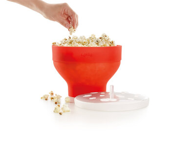 L ku lekue microwave popcorn maker 2.8l large capacity foldable silicone material red special for household microwaves healthy oil-free popcorn maker
