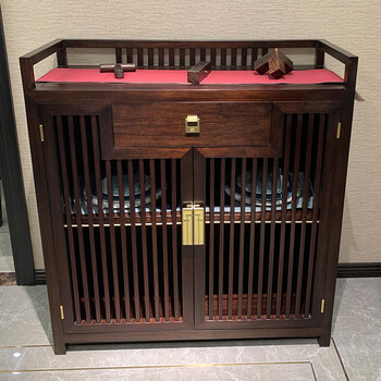 Su qiao new chinese style tea cabinet household multifunctional bamboo solid wood sideboard wine cabinet living room mysterious double door storage cabinet sideboard double door