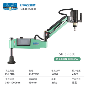 Wen yijia hangzhou tapping machine intelligent cnc servo tapping machine rocker arm universal fully automatic blowing folding arm m3-m16 hangzhou sk16-1630/m3-m16/vertical model