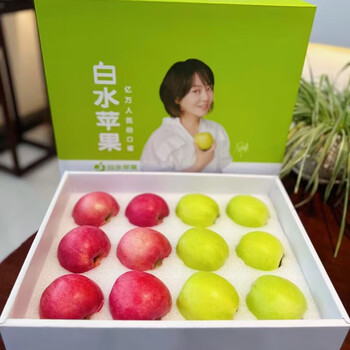 Shuaidui shaanxi baishui ruixue apple authentic 2025 season fresh crisp sweet fragrant green apple premium fruit gift box full box gift box 12 pieces double a-grade large fruit (about 6 jin)