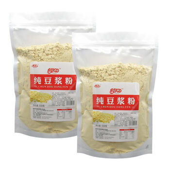 Qingwen fully cooked original soybean flour and soy milk powder freshly ground taste ready-to-eat glutinous rice cake breakfast soybeans 550g without additives soybean milk 550g 2 bags