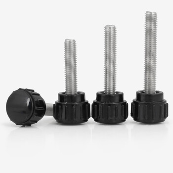 Weiwang 304 stainless steel round head hand screws, round knurled handles, rubber heads, plastic handles, screws, straight handles, m3*15 (5 pcs)