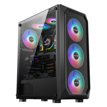 Huntkey dark night hunter 5 computer case desktop diy full side penetration game water-cooled atx large board backline case