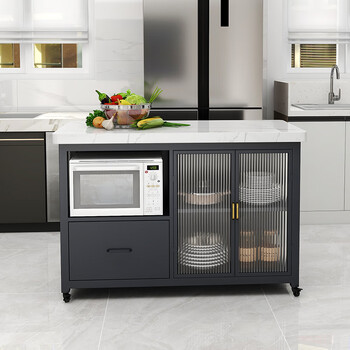 Jinsilin island kitchen integrated dining table removable open marble sideboard island storage cooking workbench glass