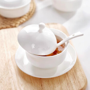 Tao xianghui clearance clearance bone china stew pot dish plate tableware teapot summary (please consult when placing an order) pure white - 5.5-inch dome stew pot 280 ml