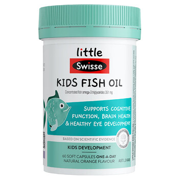 Swisse children's dha fish oil brain capsules 60 capsules imported from australia to protect eye and brain health orange fragrance without fishy smell children's dha fish oil without fishy smell 60 capsules/bottle