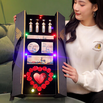 Kourt new year's birthday gift yilu you you makeup set cosmetics lipstick gift box for girlfriend girl wife practical angel wings projection gift box