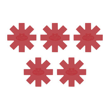 Ballarini 5-piece red silicone pot protectors, scratch-resistant and wear-resistant, made in italy