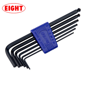 Eight japan imported inner hexagonal wrench with extended ball head bailey 6-corner key set inner hexagonal screwdriver tool universal 016-155 medium and long ball head metric 6-piece set