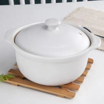 Nuolikes ceramic casserole pot household high temperature resistant casserole stew pot earthen pot soup pot stew porridge soup pot health pot stone pot 26cm*10.5cm white porcelain pot 3200ml