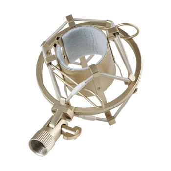 Sound king condenser microphone metal shock mount microphone anti-slip anti-fall shock mount cantilever mount microphone shock ring champagne color
