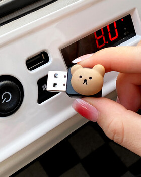 Wuling hongguang mini bluetooth receiver usb mini ev car interior decoration modified car wireless music artifact bear-bluetooth receiver