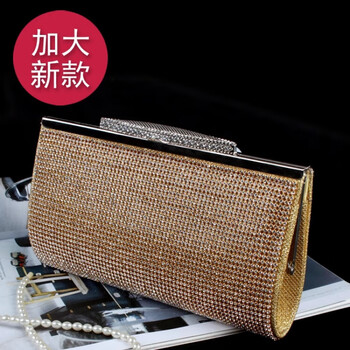 Chuangjingyi selected wallet women's 2024 new light luxury korean style diamond dinner bag diamond clutch dress bag rhinestone women's bag banquet gold extra large style (with diamonds on the buckle)