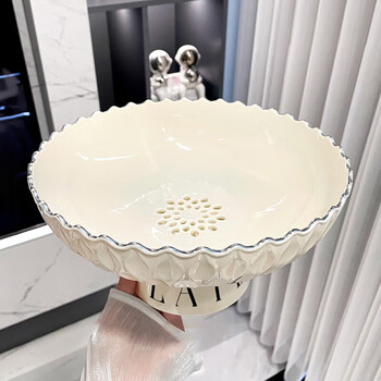 Yijuke fruit plate drain basket living room household coffee table dried fruit plate candy display plate light luxury high-end