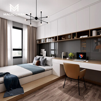 Marge whole-house custom-made tatami bed, integrated multi-functional simple study room, custom-made bed and cabinet, prepayment
