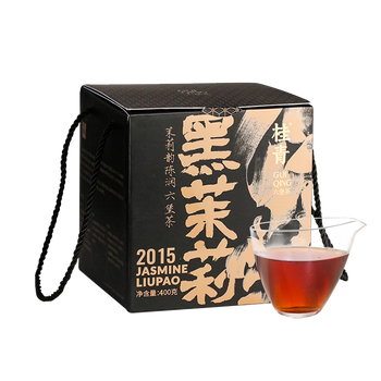 Little senior sister reviews tea guiqing 2015 ripe tea sweet and mellow black jasmine floral fragrance liubao tea authentic guangxi wuzhou black tea black jasmine 400g