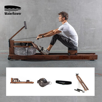 Waterrower rowing machine home sports and fitness equipment indoor water resistance rowing machine house of cards smartrow smart set smartrow set-walnut