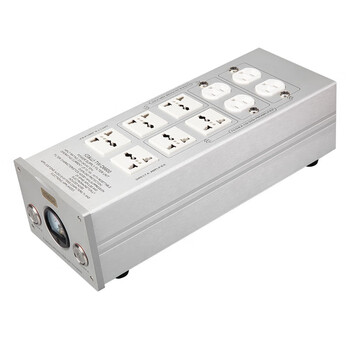 Suitable for tsinghua wu gang power filter 220v lightning protection socket fever grade audio hifi anti-interference purifier dual-channel control silver (universal version)