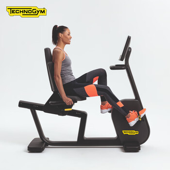 Technogym commercial recumbent exercise bike excite recline live 16 9000