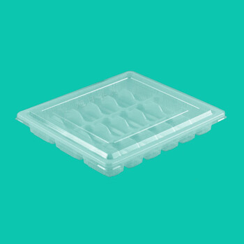 Mrs. zhuang 18-grid transparent color 100 sets disposable dumpling box take-out lunch box with lid ztt-9293b