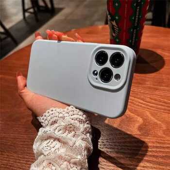 Suitable for liquid silicone apple 15 mobile phone case iphone15promax new 14plus solid color 13pro simple anti-fall cover yuanfeng blue skin-feel liquid silicone iphone 12 pro