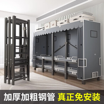 Wardrobe for home bedrooms, no installation required, folding simple fabric wardrobe, full steel frame for rental, strong and durable wardrobe, longing grid, one-piece, no installation required, length 240*width 50*height 170cm
