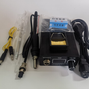 Renjuyi t12 soldering station cabbage white light constant temperature high-power digital display electric soldering iron with sleep adjustable temperature electric soldering iron aluminum alloy small bracket