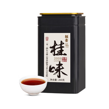 Little senior sister reviews tea 2008 guiwei liubao tea special original seed first picked guangxi wuzhou black tea guiqing 200g