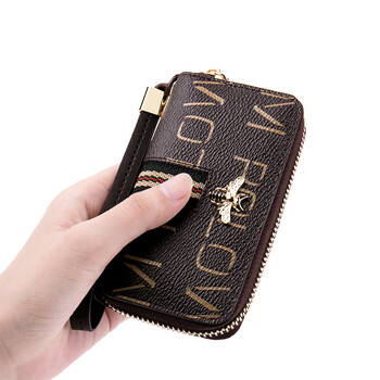 Williampolo paul's new men's and women's key bag multifunctional keychain women's coin purse large capacity car key bag black - wrist strap