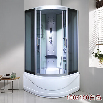 Wulang machinery (can be installed on the door) shower room bathing room with bathtub bathroom sauna room integrated bathtub 100*100*215cm white with steam