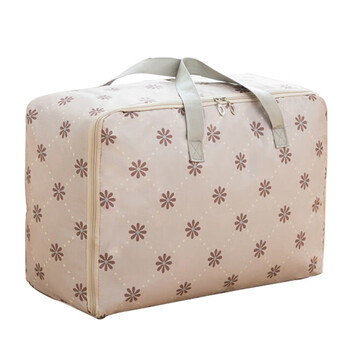 Ke liang huizi oxford cloth quilt storage bag moving packing bag thickened clothes quilt storage bag 75 liters coffee flower