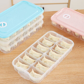Mi ling dumpling box compartment household small refrigerator quick-frozen food storage box multi-layer wonton crisper box with lid transparent compartment model 12 compartments 2 layers 1 cover