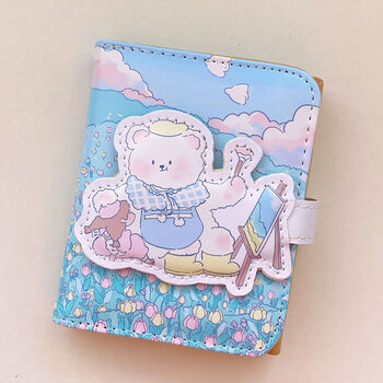 Shuguoer (shu guo er) new wallet women's short cartoon cute little japanese girl heart multi-card slot card bag zero huahua bear