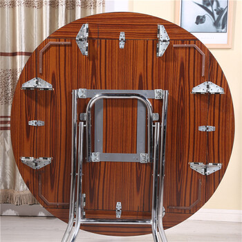 African eagle folding round table folding table household round table folding dining table small apartment telescopic dining table can be square or round dining table brown 1.27 meters reinforced stainless steel frame