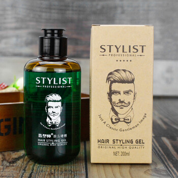 Stylist retro gentleman oil head gel cream men's strong shaping and styling big back hair gel extra hard long-lasting odorless and refreshing 200ml